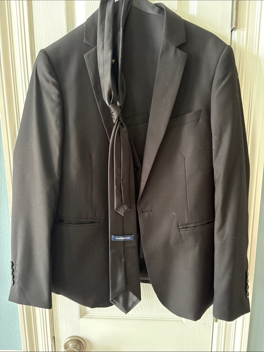 Men's Black Blazer with Matching Black Tie
